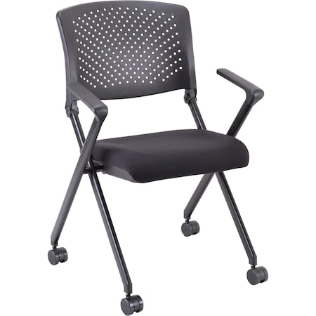 Lorell Plastic Arms/Back Nesting Chair, PK2 41847
